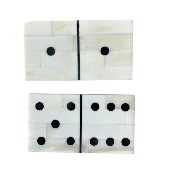 Perry Ellis x MELA ARTISANS 28pc Handcrafted Bone Inlay Domino Game Set NEW - Picture 7 of 16